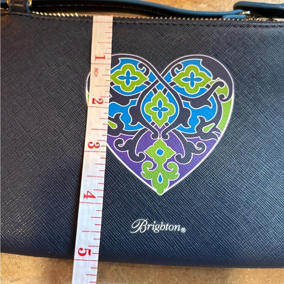 Brighton Navy Crossbody Bag with Heart Design - Picture 11 of 11